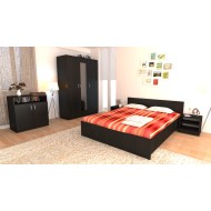 Dormitor Soft Wenge cu pat 160x200 cm Dormitor Soft Wenge cu pat 160x200 cm